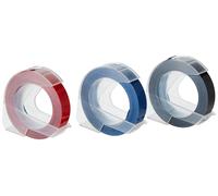 DYMO Authentic Embossing Labels 9mm x 3m Black, Blue & Red Self-Adhesive Lab