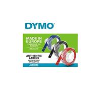 DYMO Authentic Embossing Labels | 9mm x 3m | Black, Blue & Red Self-Adhesive Labelling Tape | for Embossing Label Makers | 3 Count | Made in Europe