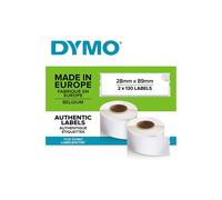 DYMO Authentic LabelWriter Address Labels | 28 mm x 89 mm | Self-Adhesive | Roll of 130 | 2 Pack (260 Easy-Peel Labels) |for LabelWriter Label Makers