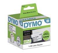 DYMO Authentic LabelWriter Appointment/Name Badge Labels | 51 mm x 89 mm | Non Adhesive | Roll of 300 Easy-Peel Labels | for LabelWriter Label Makers | Made in Europe