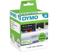 Dymo 99012/S0722400 DirectLabel-etikettes 89mm x36mm Pack=2 for Dymo 400 Duo/60m