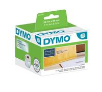 DYMO Authentic LabelWriter Large Address Labels | 36mm x 89mm | Black Print on Clear Labels | 2 Rolls of 130 (260 Easy-Peel Labels) | Self-Adhesive | for LabelWriter Label Makers Transparent Self-adhe