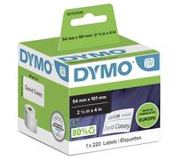DYMO Authentic LabelWriter Large Shipping Labels/Name Badges | 54 mm x 101 mm | Self-Adhesive | Roll of 220 Easy-Peel Labels | for LabelWriter Label Makers | Made in Europe