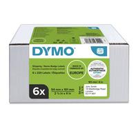 DYMO Authentic LabelWriter Large Shipping Labels/Name Badges | 54mm x 101mm | 6 Rolls of 220 Easy-Peel Labels (1,320 Count) | Self-Adhesive | for LabelWriter Label Makers