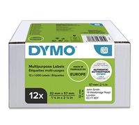 DYMO Authentic LabelWriter Multi-Purpose Labels | 32mm x 57mm | 12 Rolls of 1,000 Easy-Peel Labels (12,000 Count) | Self-Adhesive | for LabelWriter Label Makers