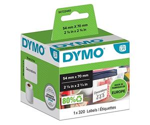 DYMO Authentic LabelWriter Multi-Purpose Labels | 54 mm x 70 mm | Self Adhesive | Roll of 320 Easy-Peel Labels | for LabelWriter Label Makers | Made in Europe