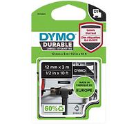 Dymo D1 1978365 Authentic Durable Label Tape Self Adhesive White Print on Black 12 mm x 3m