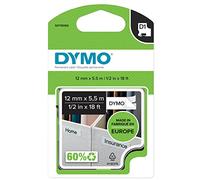 Original Dymo 16959 Black On White D1 12mm Permanent Plastic Label Tape Cartridg