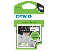 Original Dymo 16959 Black On White D1 12mm Permanent Plastic Label Tape Cartridg