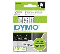Dymo 45013 D1 LabelMaker Tape 12mm x 7m Black on White S0720530