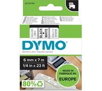 Dymo D1 Label Tape White/Black 6mm x 7m