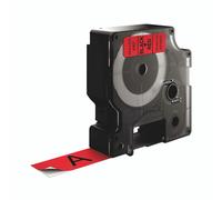 D1 Tape 19mm 7m Black Print/ Red Background