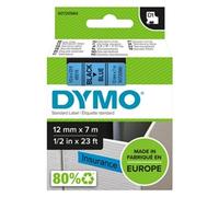Dymo D1 Tape for Labelmakers 12mmx7m Black on Blue - 45016 S0720560
