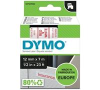Dymo D1 Tape for Labelmakers 12mmx7m Red on White - 45015 S0720550