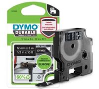 DYMO Authentic D1 Durable Labels | White Print on Black Tape | 12 mm x 3 m | Labelling Tape for LabelManager Label Makers