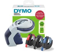DYMO Embossing Label Maker with 3 Label Tapes | Omega Label Maker Starter Kit | Small, Ergonomic Design with Turn Click Wheel | for Home, DIY & Crafting (€, Å, Ä, Æ & Ö)