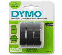 Dymo Embossing Tape 9Mmx3m Black Pack 3 S0847730