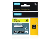 Dymo 18491 (S0718090) Black on Yellow Flexible Nylon Label Tape 19mm x 3.5m (Original)