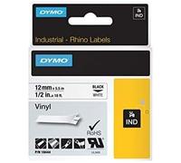 DYMO IND VINYL LABELS BLACK/WHITE 1/2" X 18', COMPATIBLE, 18' yield