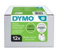 DYMO Authentic LabelWriter Large Shipping Labels/Name Badges | 54mm x 101mm | 12 Rolls of 220 (2640 Easy-Peel Labels) | Self-Adhesive | for LabelWriter Label Makers