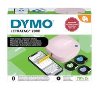 Dymo LetraTag 200B Pink Bluetooth Label Maker Value Pack | Compact Printer | Connects Through Bluetooth Wireless Technology to iOS and Android | Includes 3 Assorted Label Tapes