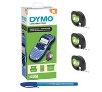 Dymo LetraTag LT-100H Handheld Label Maker| ABC Keyboard Label Printer with Easy-to-Use, 13 Character LCD Screen | Blue & 3 x LetraTag Paper Labels | Authentic | 12 mm x 4 m Roll & PaperMate Pen