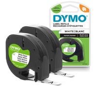 DYMO LetraTag Paper Labels | Authentic | 12 mm x 4 m Roll | Black Print on White Labels