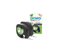 DYMO LetraTag Paper Labels, Authentic, 12 mm x 4 m Roll, Black Print on White Labels, Self-Adhesive Multipurpose Labels for LetraTag Label Makers, 2