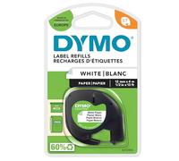 DYMO LetraTag Paper Labels | Authentic | 12 mm x 4 m Roll | Black Print on White | Self-Adhesive Multipurpose Labels for LetraTag Label Makers | Made in Europe