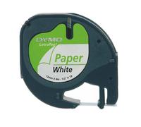 DYMO LetraTag Paper Labels | Authentic | 12 mm x 4 m Roll | Black Print on White | Self-Adhesive Multipurpose Labels for LetraTag Label Makers | Made in Europe