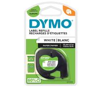 DYMO LetraTag Paper Labels | Authentic | 12 mm x 4 m Roll | Black Print on White | Self-Adhesive Multipurpose Labels for LetraTag Label Makers | Made