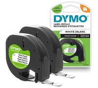 DYMO LetraTag Paper Labels | Authentic | 12 mm x 4 m Roll | Black Print on White | Self-Adhesive Multipurpose | 2 Count