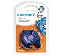 Dymo Letratag Clear Plastic Tape 12mmx4m - Black/Transparent S0721530