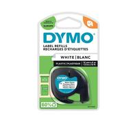 Dymo LetraTag Plastic Tape 12mm x 4m White PRL S0721660