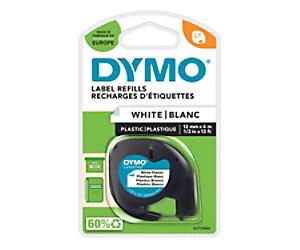 DYMO LT Labelling Tape Authentic 91221 S0721660 Adhesive Black on White 12 mm x 4 m