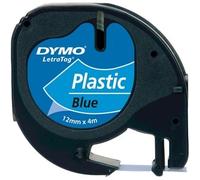 Dymo LT S0721650 / 91205 Authentic Label Tape Self Adhesive Black Print on Blue 12 mm x 4 m