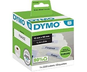 DYMO LW Spine Label Authentic 99017 S0722460 Adhesive Black on White 12 x 50 mm 220 Labels