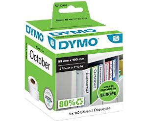 DYMO LW Spine Label Authentic 99019 18433 Adhesive Black on White 59 x 190 mm 110 Labels