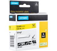 Dymo Rhino 12MM Yellow Perm Vinyl Tape 18432