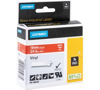 Dymo Rhino 19MM White on Red Vinyl Tape 1805422
