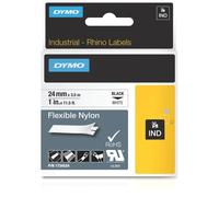 Dymo Rhino Tape Permanent Nylon 24mm Black on White - 1734524