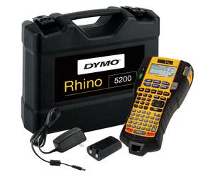 DYMO Rhino 5200 Industrial Label Printer Hard Case Kit S0841400, Li-ion Battery and AC Adapter, 19 mm Max Label