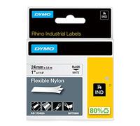 DYMO Rhino Industrial Flexible Nylon Labels | 24 mm x 3.5 m | Black Print on White | Self-Adhesive | for LabelManager & Rhino Label Makers