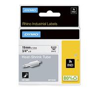 Dymo 18057 (S0718330) Black on White Heat Shrink Label Tubing 19mm x 1.5m (Original)