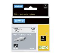 DYMO IND 18489 Industrial Heat Shrink Tube Self Adhesive Black on White 6 mm (W) x 1.5 m (L) 1 of 1.5 m