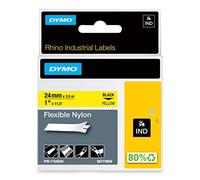 Original Dymo 1734525 Black on Yellow 24mm x 3.5m Industrial Flexible Nylon Labe