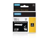 Dymo Rhino Industrial Permanent Polyester 9mmx3.5m Black on White 1848