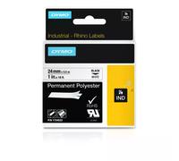 DYMO Rhino Industrial Permanent Polyester Labels | 24 mm x 5.5 m | Black Print on White | Self-Adhesive | for LabelManager & Rhino Label Makers