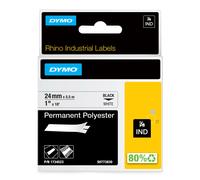 DYMO Rhino Industrial Permanent Polyester Labels | 24 mm x 5.5 m | Black Print on White | Self-Adhesive | for LabelManager & Rhino Label Makers