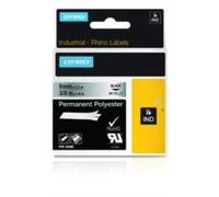 DYMO Rhino Industrial Permanent Polyester Labels, 9mm x 5.5m, Black Print on Met